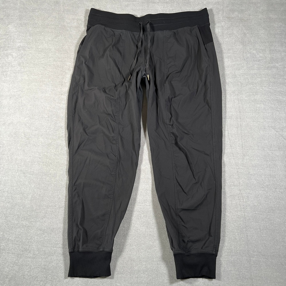 Lululemon Dance Studio Jogger Mid Rise Athletic Pants Womens 14 Black Nylon
